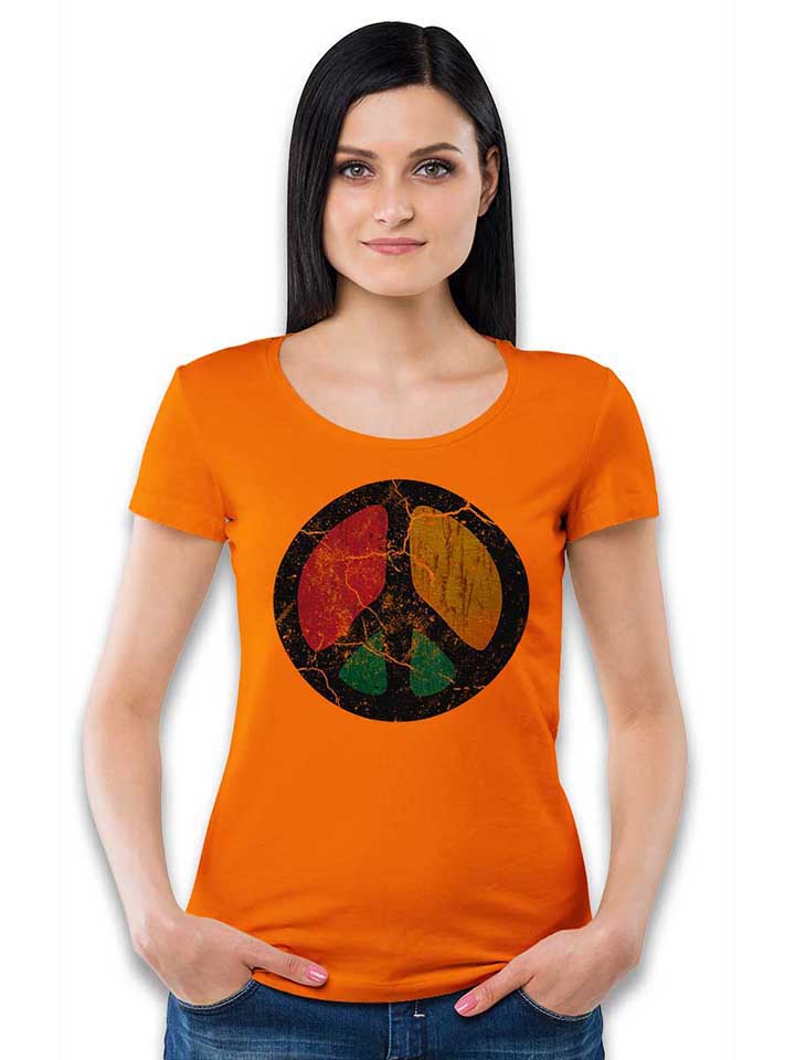peace-vintage-damen-t-shirt orange 2