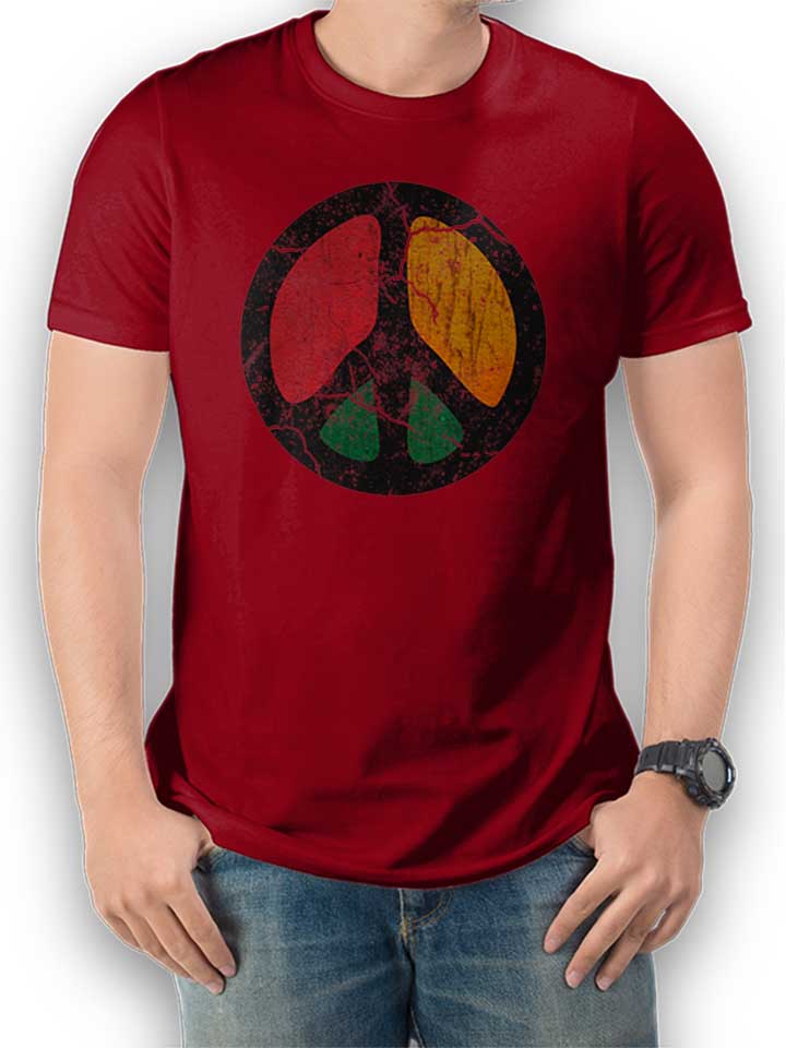 Peace Vintage T-Shirt maroon L