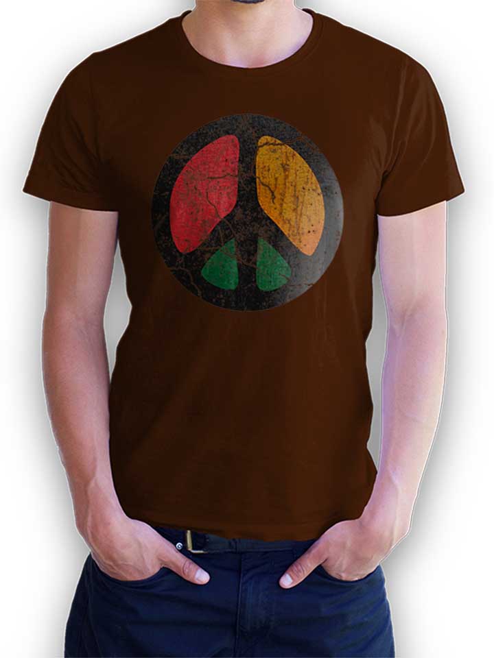 peace-vintage-t-shirt braun 1