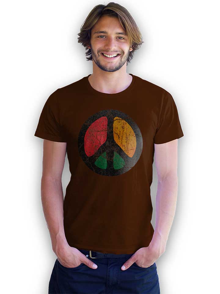 peace-vintage-t-shirt braun 2