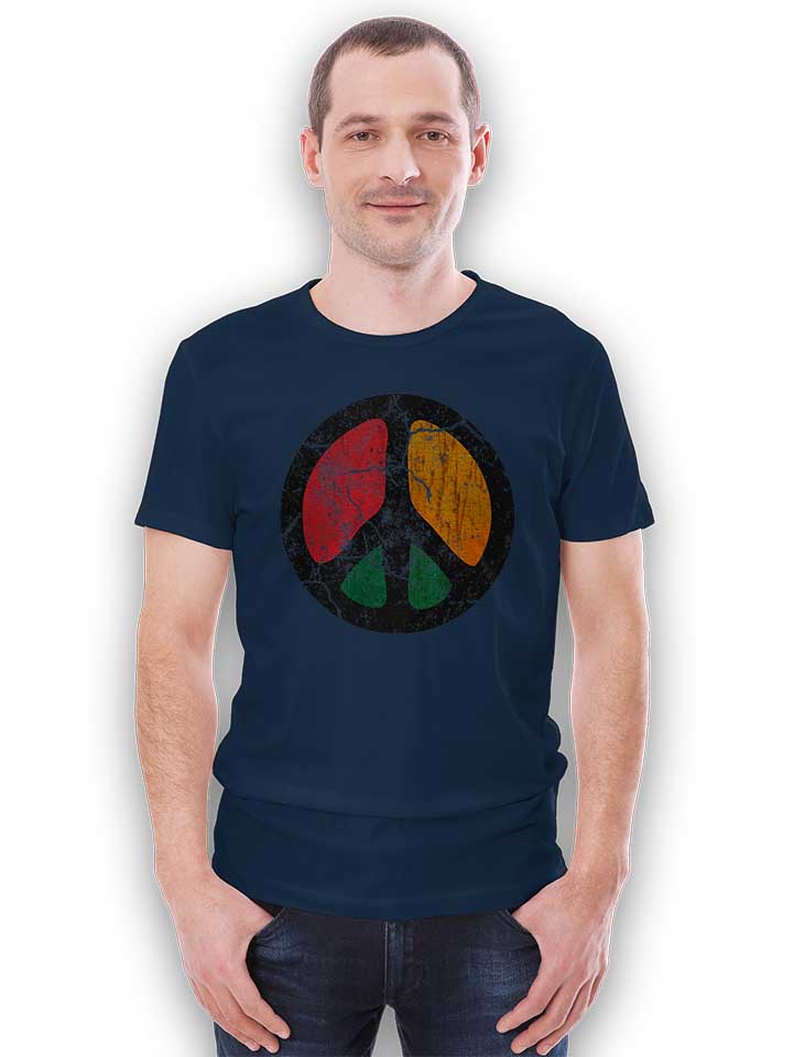 peace-vintage-t-shirt dunkelblau 2