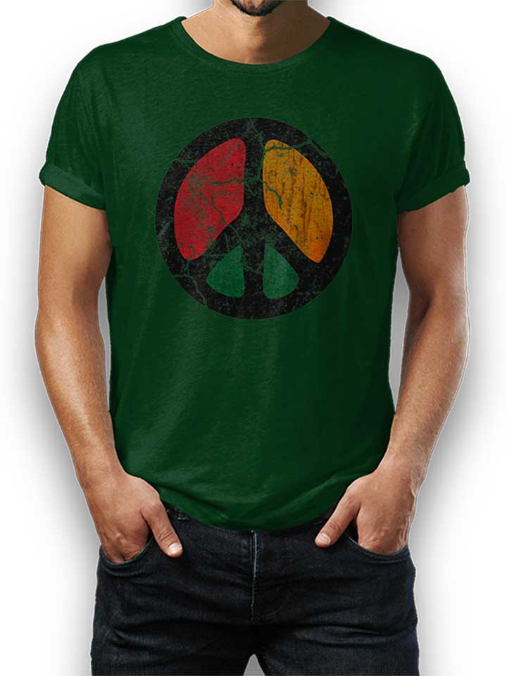 Peace Vintage T-Shirt dunkelgruen L