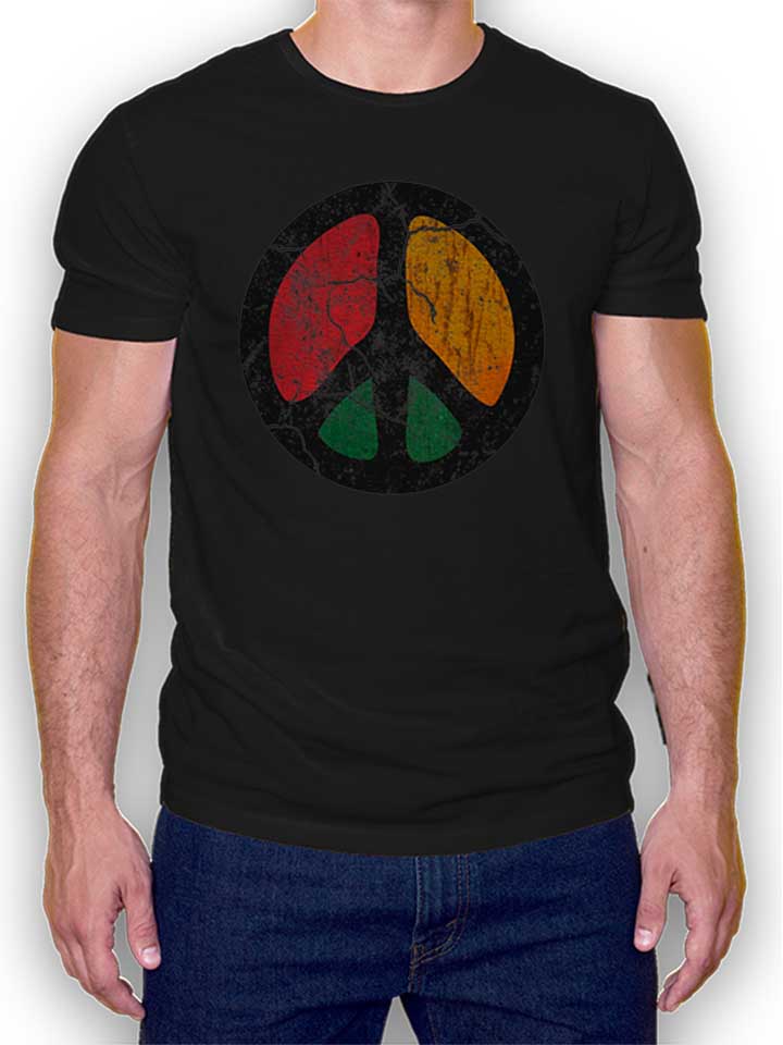 Peace Vintage T-Shirt schwarz L