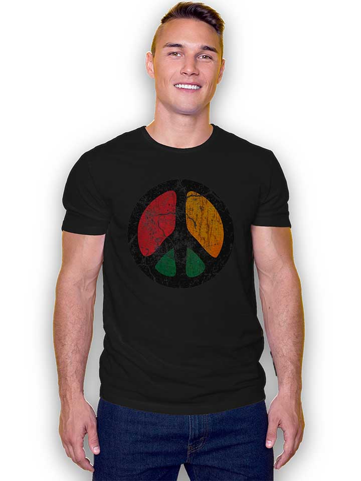 peace-vintage-t-shirt schwarz 2