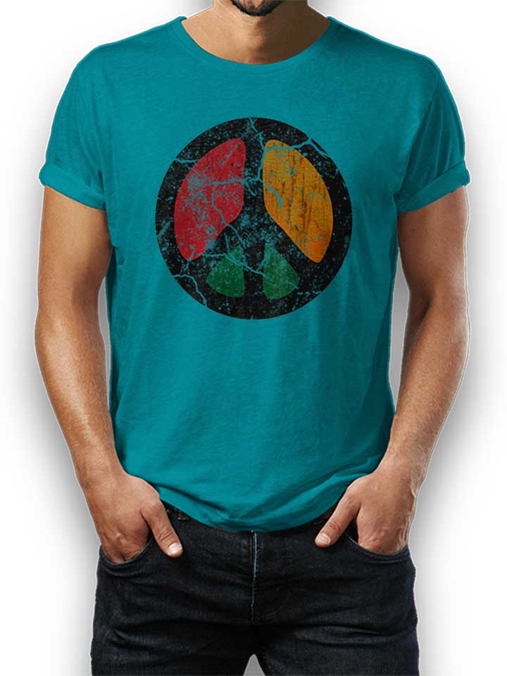 Peace Vintage Camiseta turquesa L