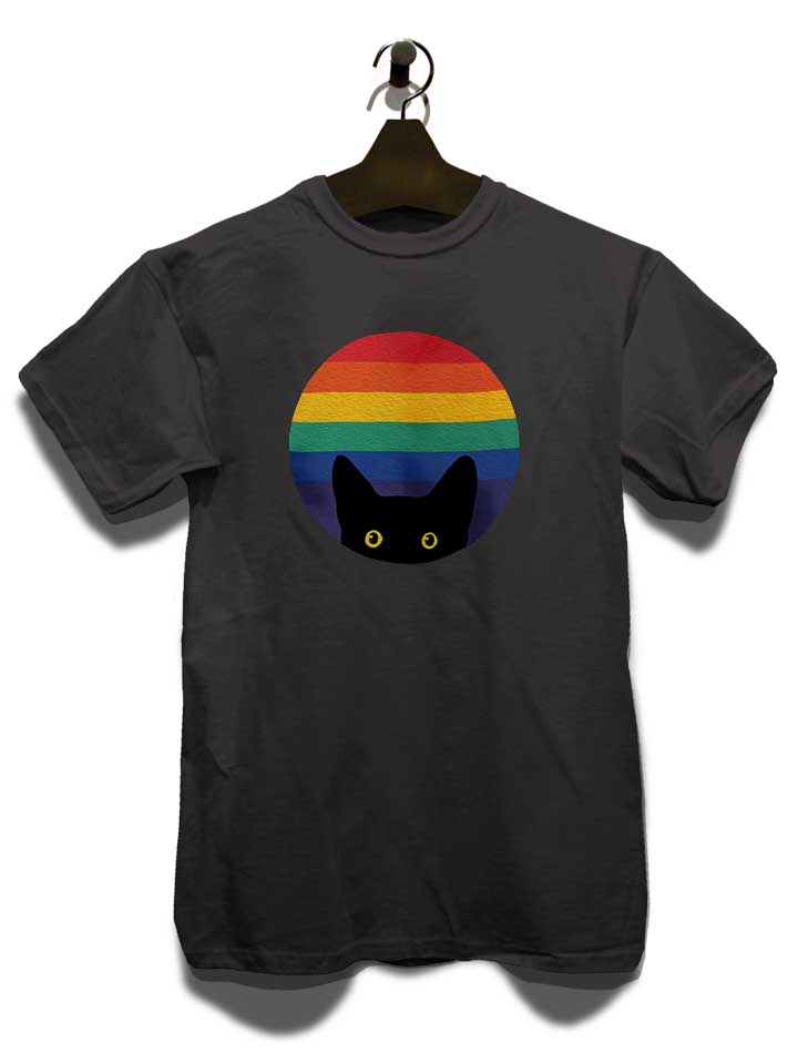 peeking-cat-in-rainbow-circle-t-shirt dunkelgrau 3
