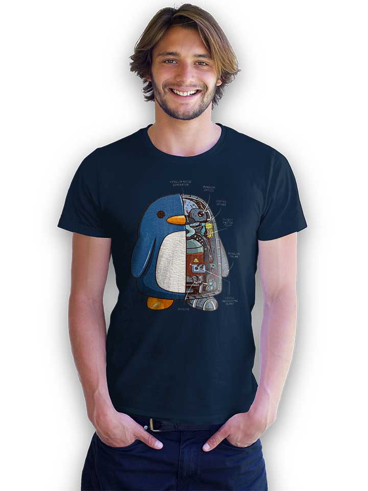 penguin-coffee-bot-t-shirt dunkelblau 2