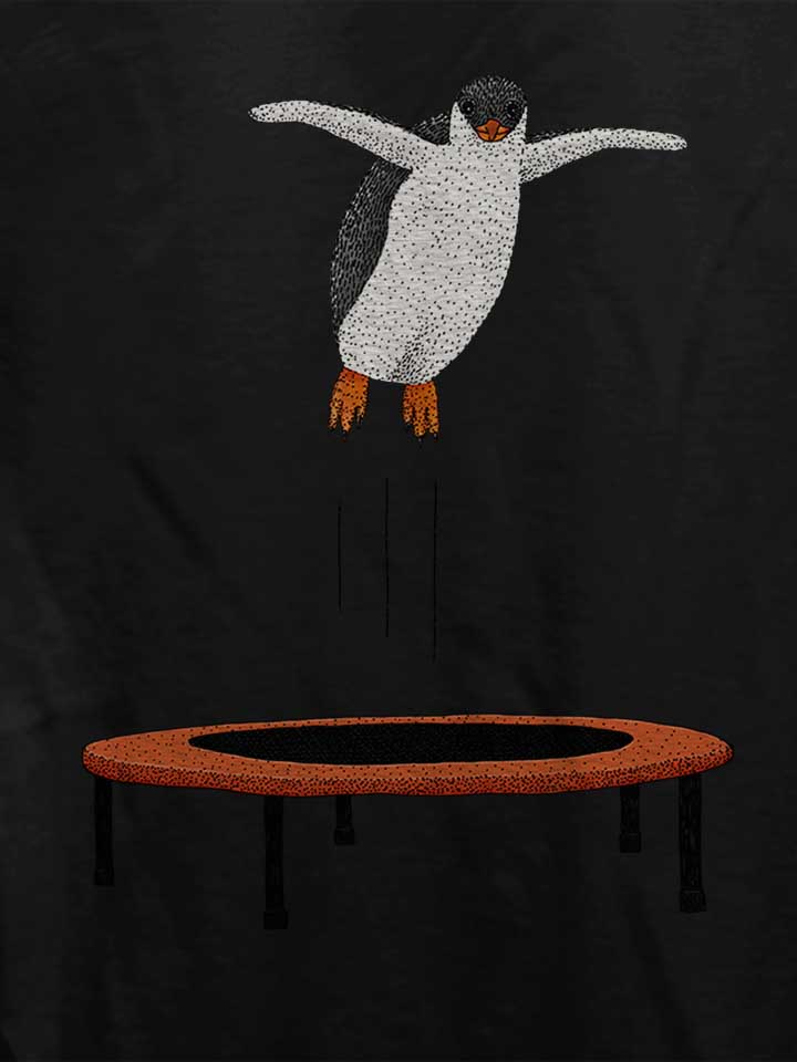 penguin-on-a-trampoline-damen-t-shirt schwarz 4