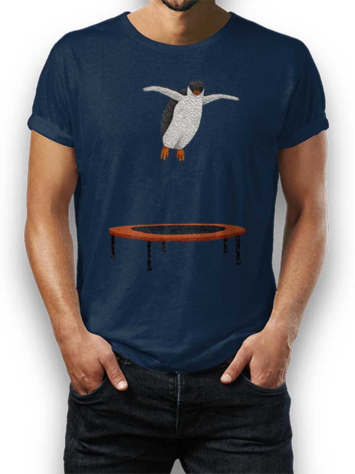 penguin-on-a-trampoline-t-shirt dunkelblau 1