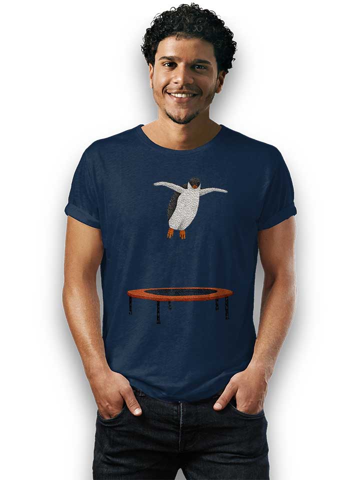 penguin-on-a-trampoline-t-shirt dunkelblau 2
