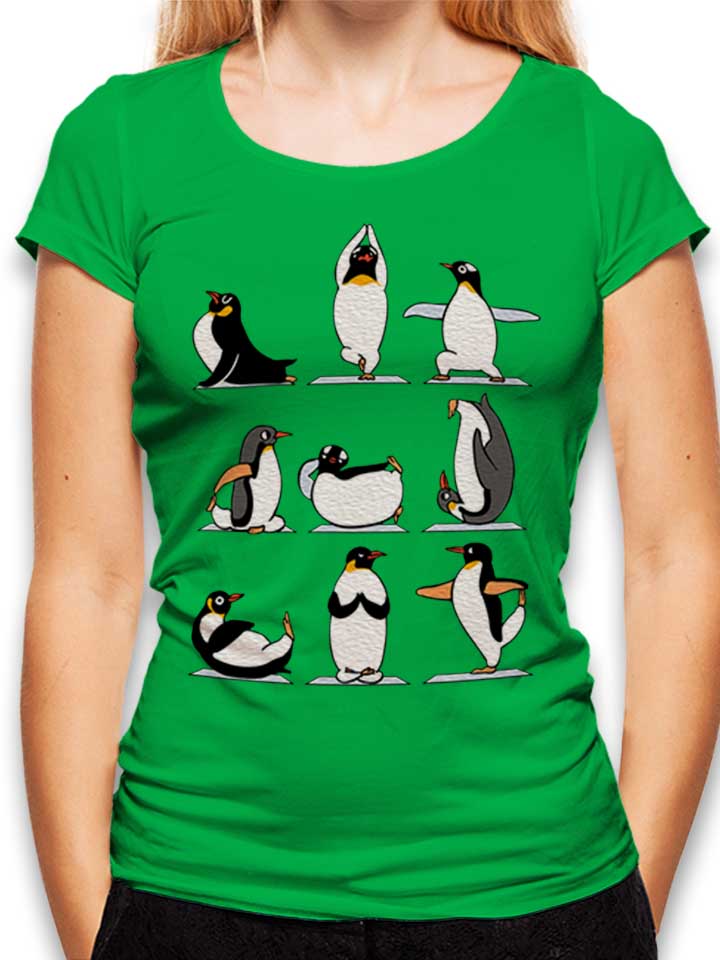 Penguin Yoga Damen T-Shirt gruen L