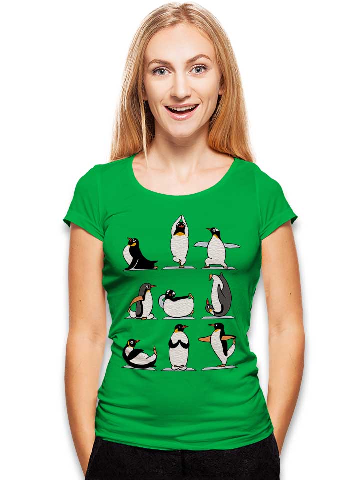 penguin-yoga-damen-t-shirt gruen 2