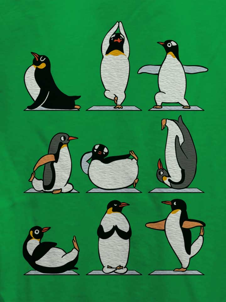 penguin-yoga-damen-t-shirt gruen 4