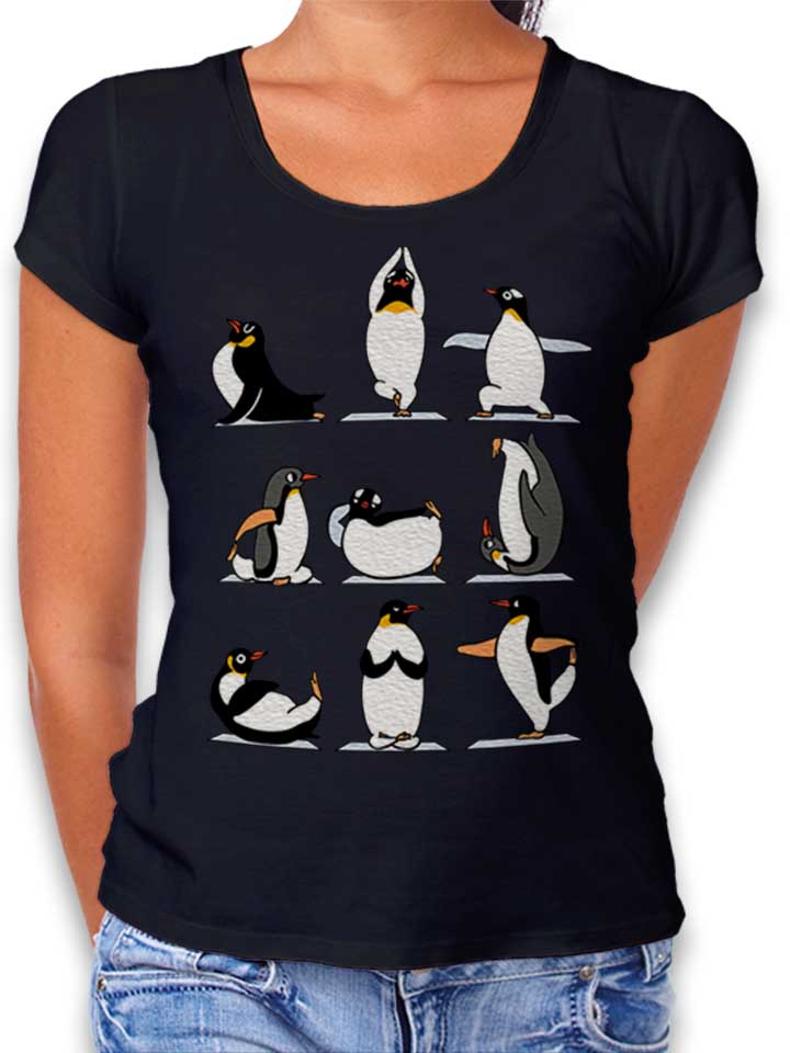 penguin-yoga-damen-t-shirt schwarz 1