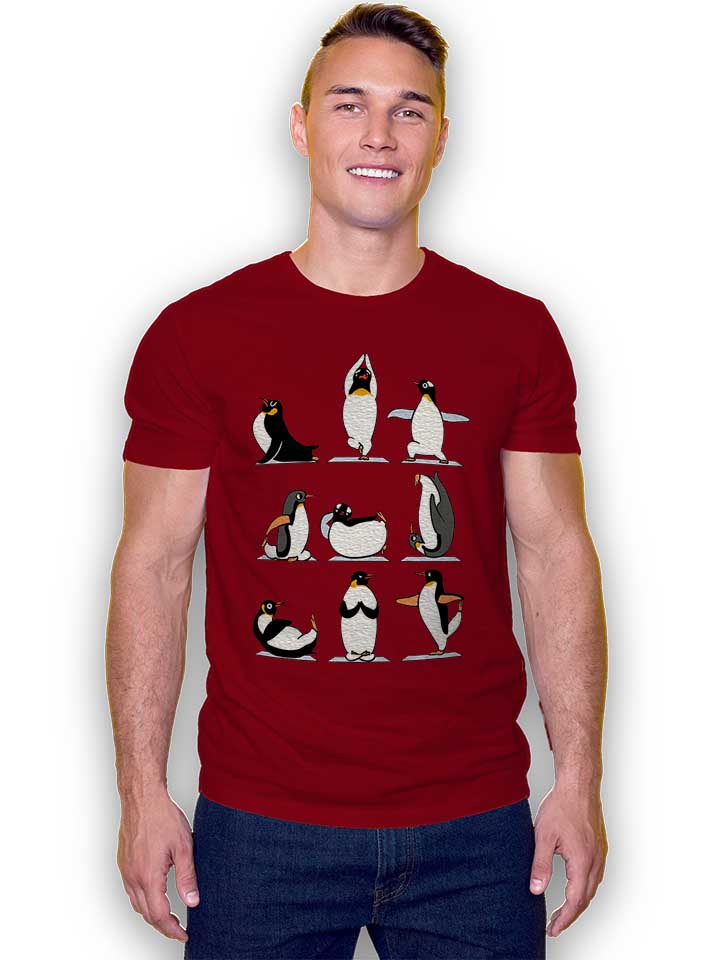 penguin-yoga-t-shirt bordeaux 2