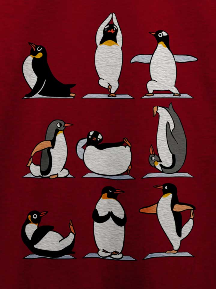 penguin-yoga-t-shirt bordeaux 4