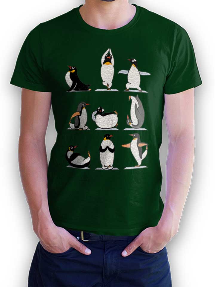 Penguin Yoga T-Shirt vert-fonc L
