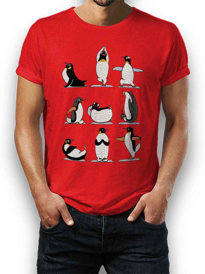 penguin-yoga-t-shirt rot 1