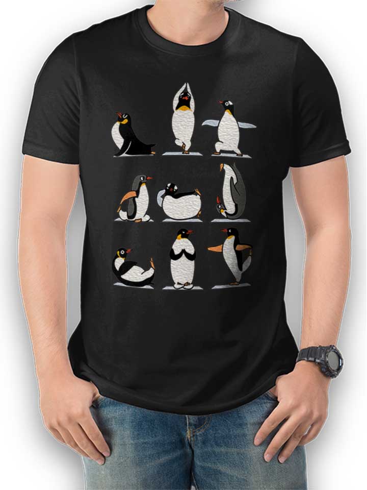 Penguin Yoga T-Shirt schwarz L