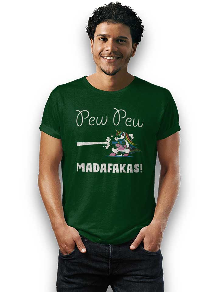 pew-pew-madafakas-unicorn-t-shirt dunkelgruen 2