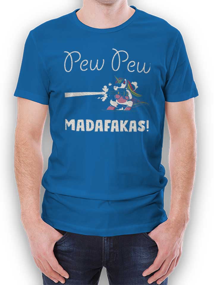 Pew Pew Madafakas Unicorn T-Shirt royal-blue L