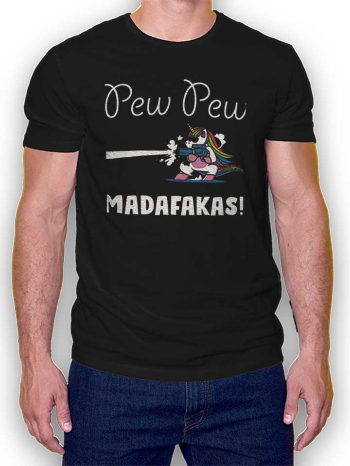 Pew Pew Madafakas Unicorn Camiseta negro L