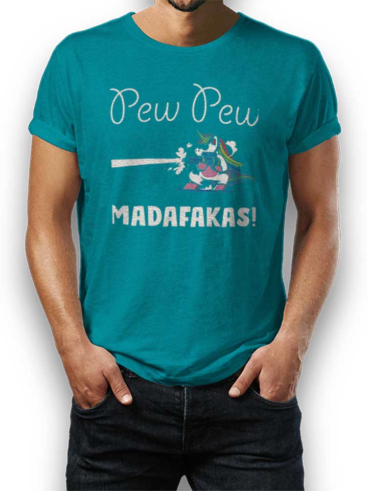 Pew Pew Madafakas Unicorn T-Shirt turquoise L
