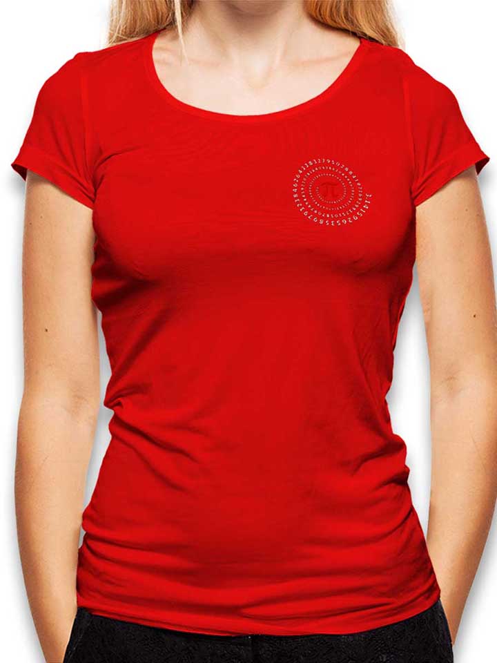 Pi Number Chest Print Damen T-Shirt rot L