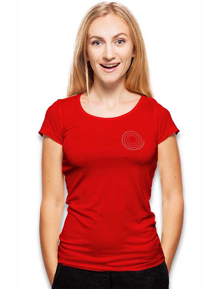 pi-number-chest-print-damen-t-shirt rot 2