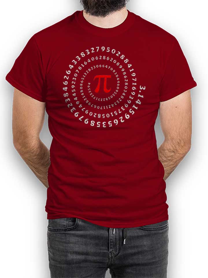 Pi Number T-Shirt bordeaux L