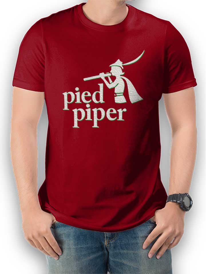 Pied Piper Logo 2 Camiseta burdeos L