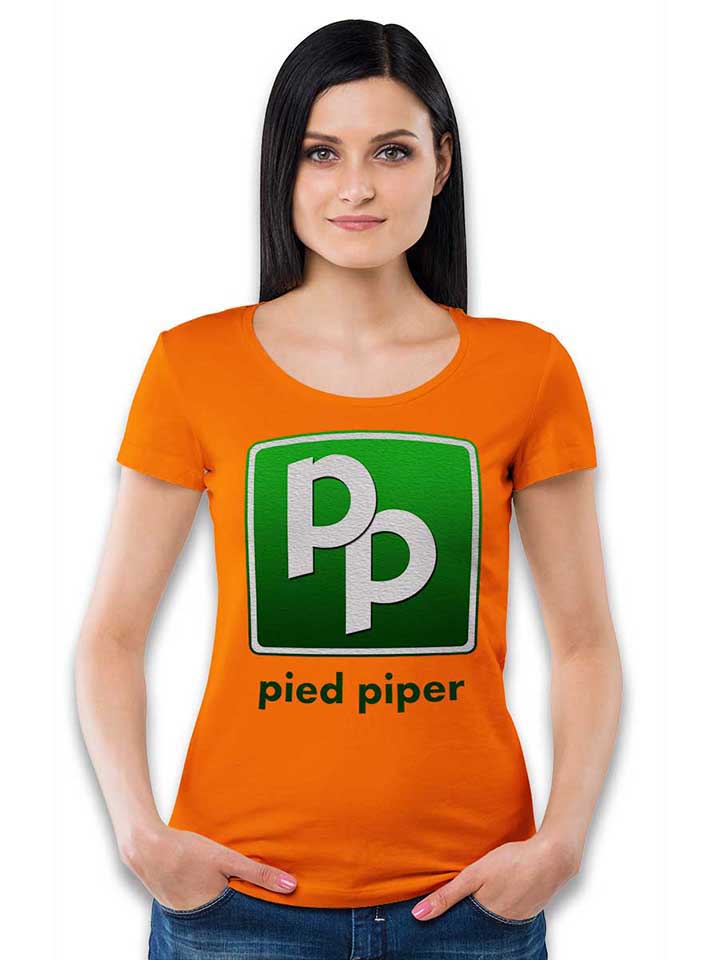 pied-piper-logo-damen-t-shirt orange 2