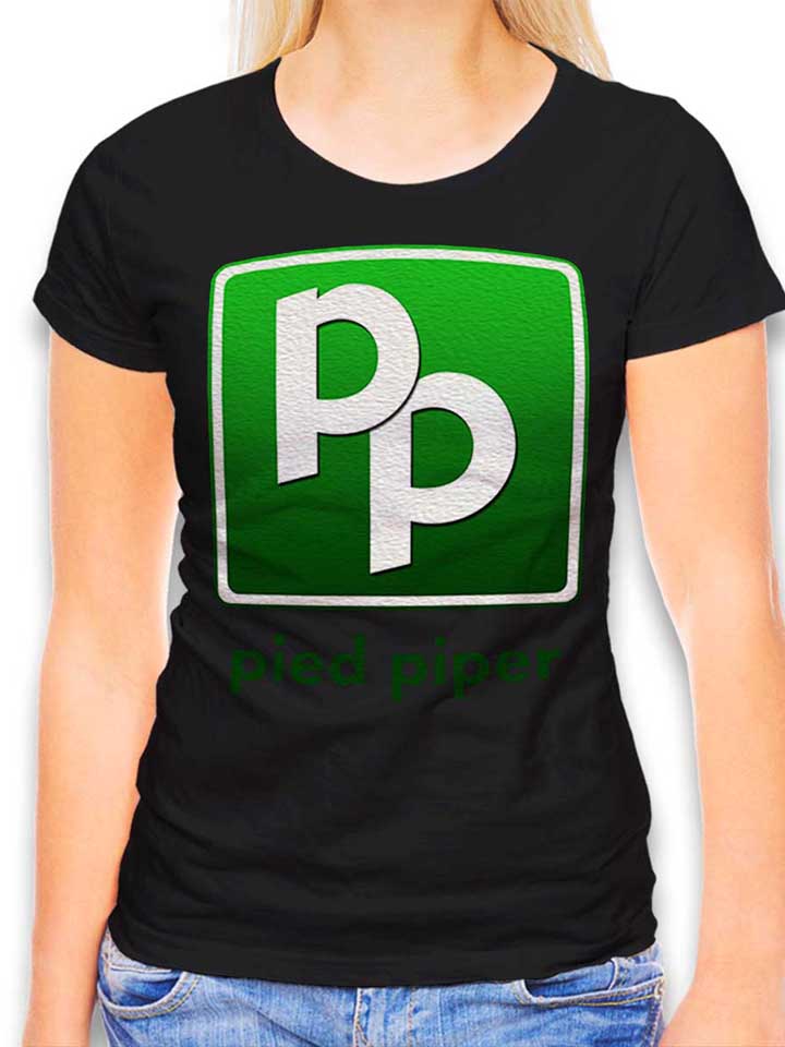 pied-piper-logo-damen-t-shirt schwarz 1