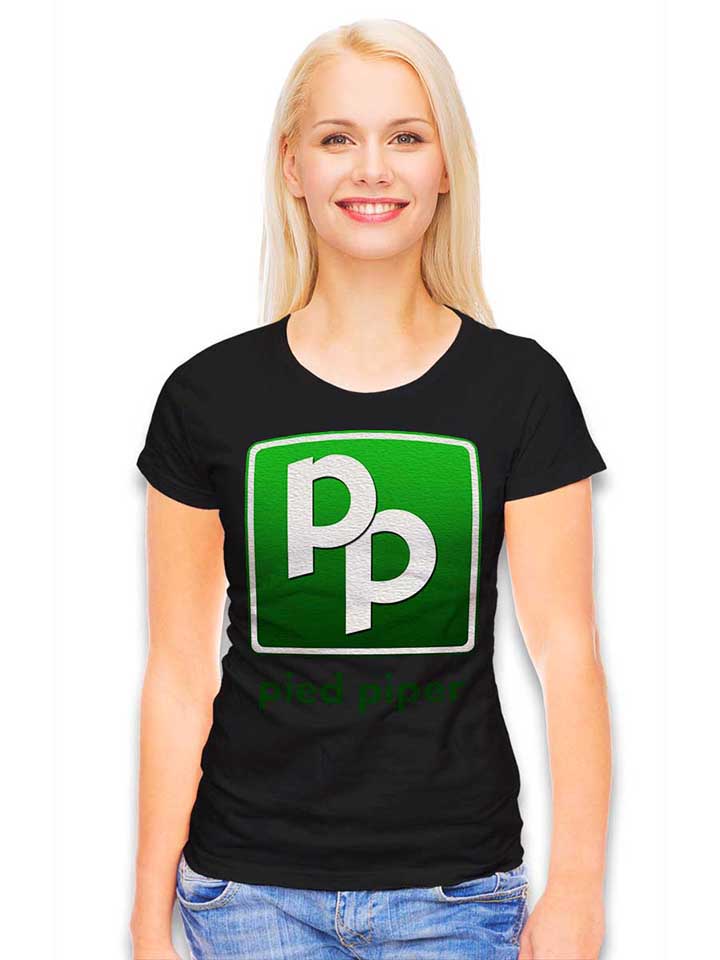 pied-piper-logo-damen-t-shirt schwarz 2