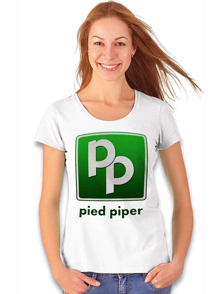 pied-piper-logo-damen-t-shirt weiss 2