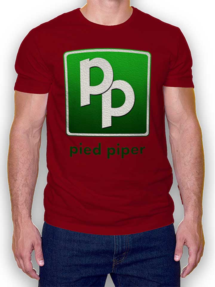 pied-piper-logo-t-shirt bordeaux 1