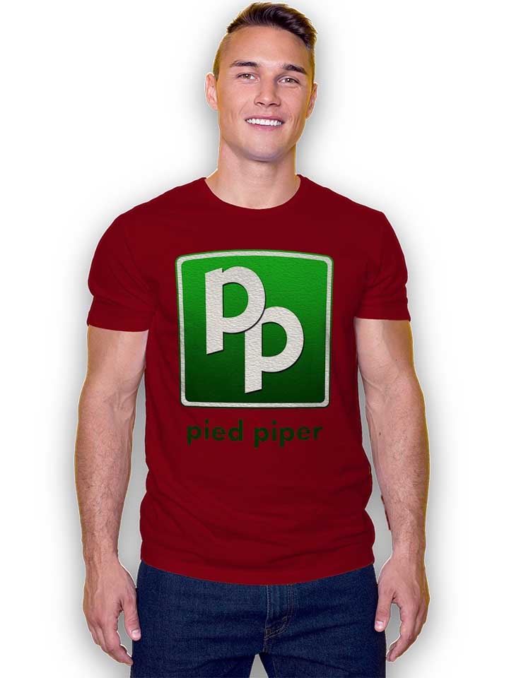 pied-piper-logo-t-shirt bordeaux 2
