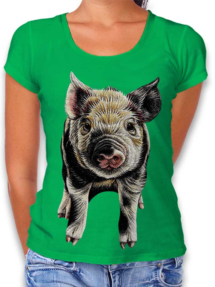 Pig Womens T-Shirt green L