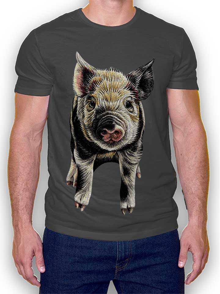 pig-t-shirt dunkelgrau 1