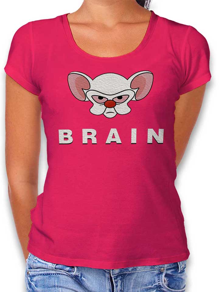 Pinky Brain Womens T-Shirt fuchsia L