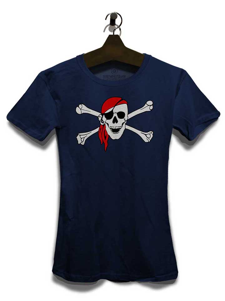 pirate-bandana-totenkopf-damen-t-shirt dunkelblau 3