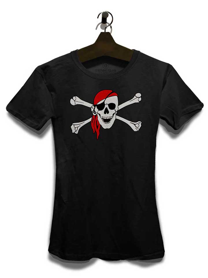 pirate-bandana-totenkopf-damen-t-shirt schwarz 3