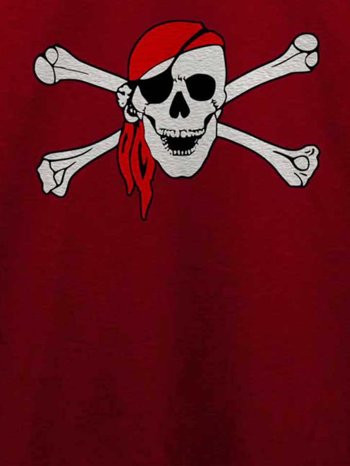 pirate-bandana-totenkopf-t-shirt bordeaux 4