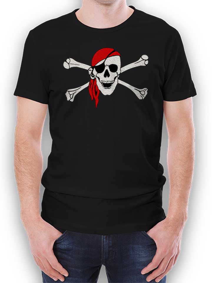 pirate-bandana-totenkopf-t-shirt schwarz 1