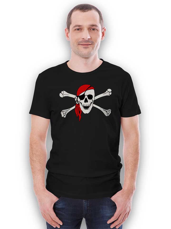 pirate-bandana-totenkopf-t-shirt schwarz 2