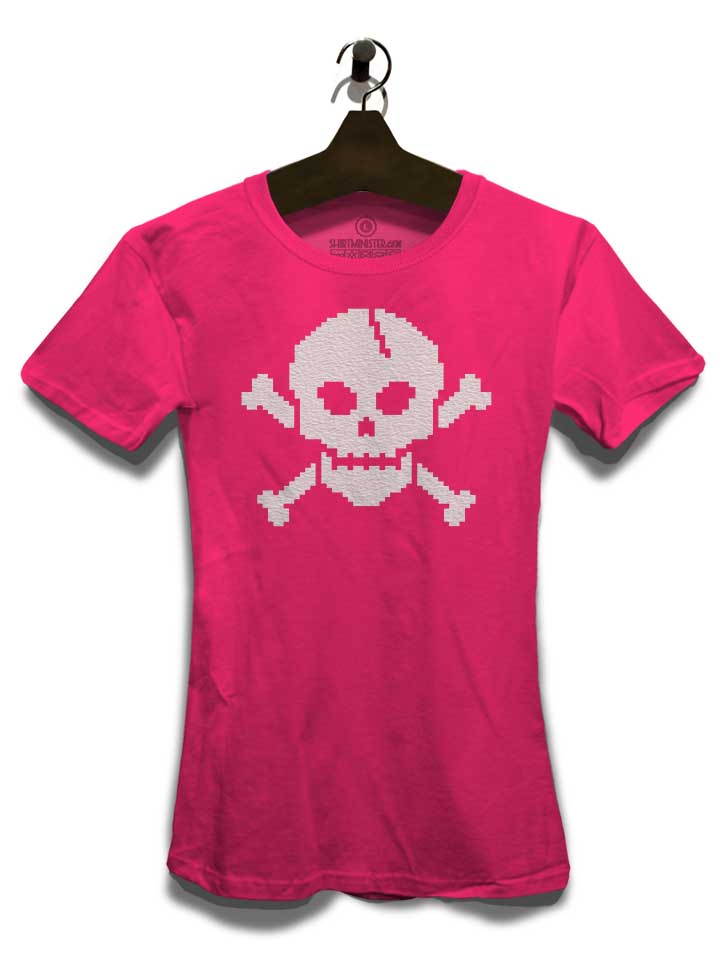 pixel-skull-damen-t-shirt fuchsia 3