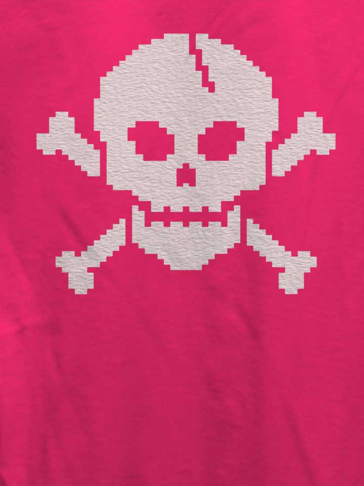 pixel-skull-damen-t-shirt fuchsia 4