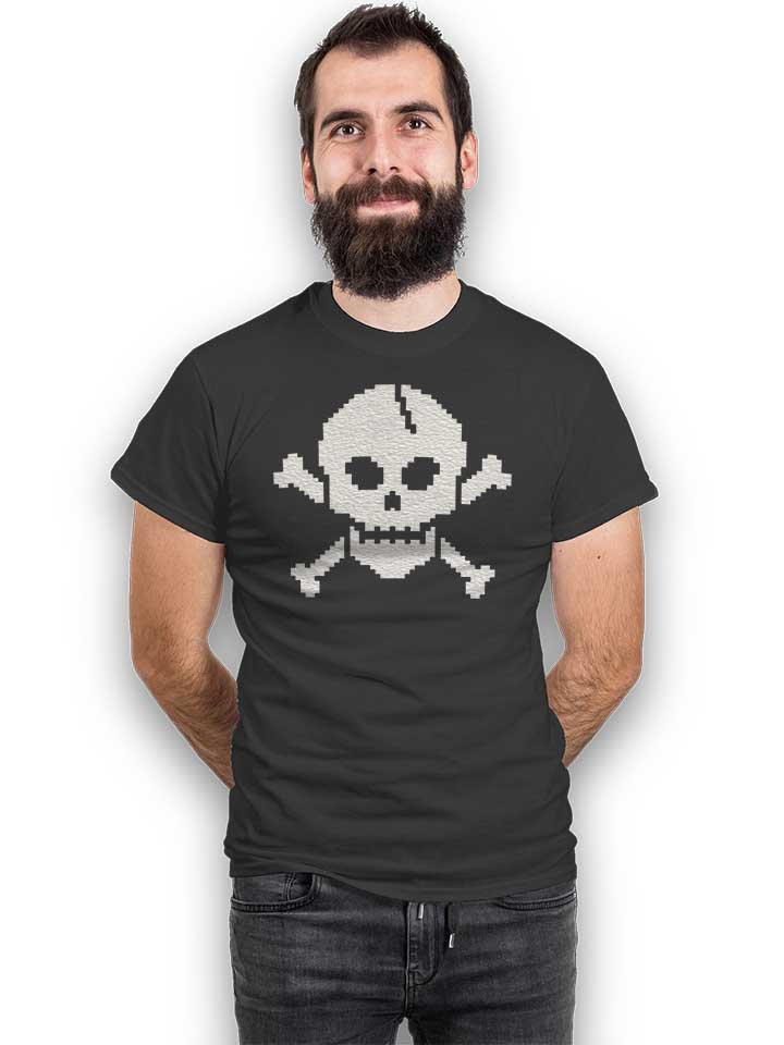 pixel-skull-t-shirt dunkelgrau 2