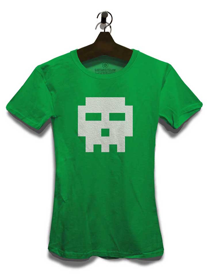 pixel-totenkopf-damen-t-shirt gruen 3