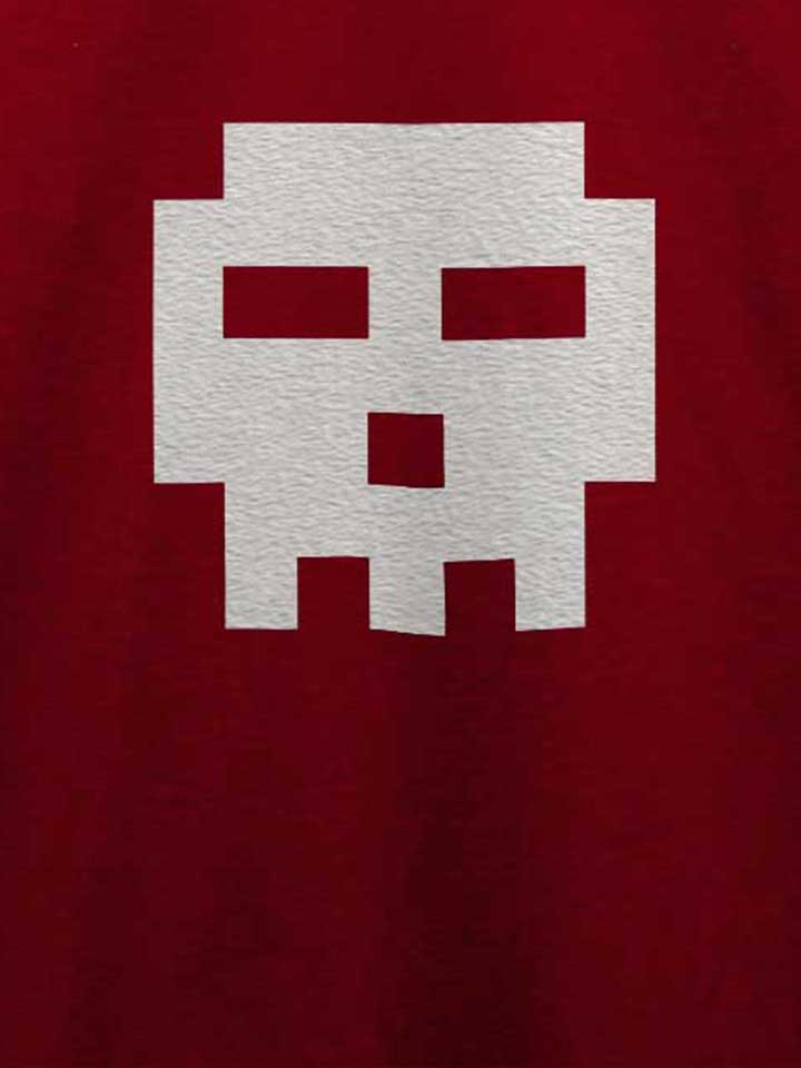 pixel-totenkopf-t-shirt bordeaux 4